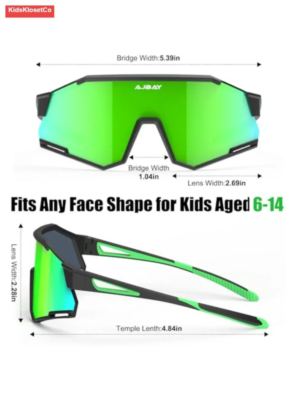 Youth Sports Sunglasses UV400 Polarized TR90 Frame Baseball Cycling